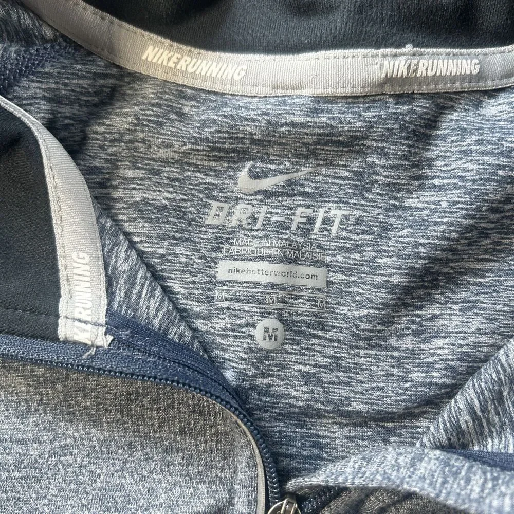 Nike Running Shirt Womens Medium Gray 1/4‎ Zip Element Gym Training Athleisure